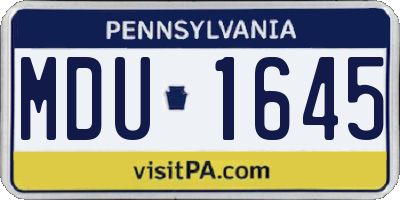 PA license plate MDU1645