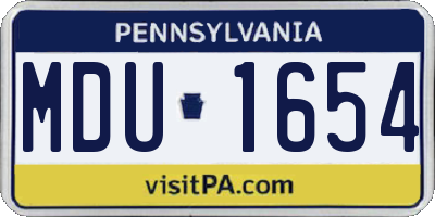 PA license plate MDU1654