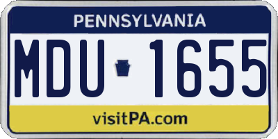 PA license plate MDU1655