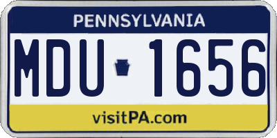 PA license plate MDU1656
