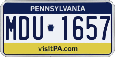 PA license plate MDU1657