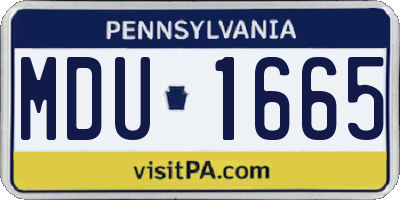 PA license plate MDU1665