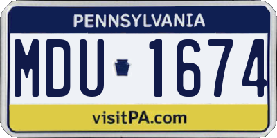 PA license plate MDU1674