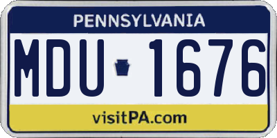 PA license plate MDU1676