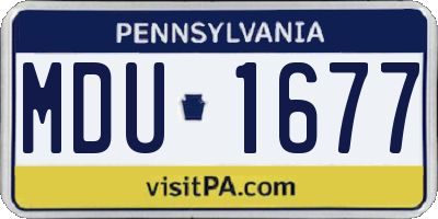 PA license plate MDU1677