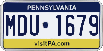 PA license plate MDU1679