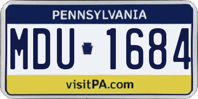PA license plate MDU1684