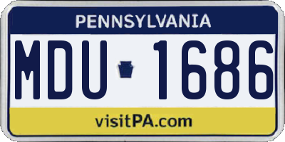 PA license plate MDU1686