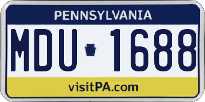 PA license plate MDU1688
