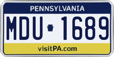 PA license plate MDU1689