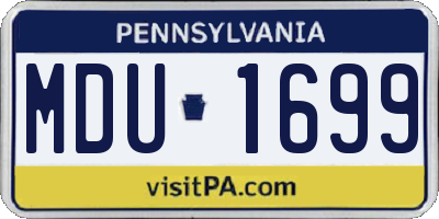 PA license plate MDU1699