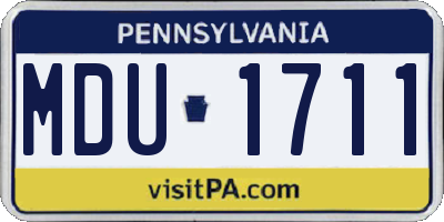 PA license plate MDU1711