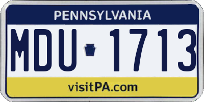 PA license plate MDU1713