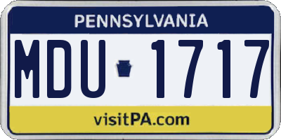 PA license plate MDU1717