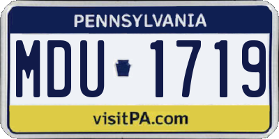 PA license plate MDU1719