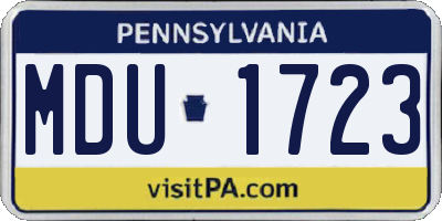 PA license plate MDU1723