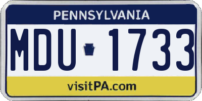 PA license plate MDU1733