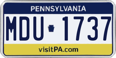 PA license plate MDU1737