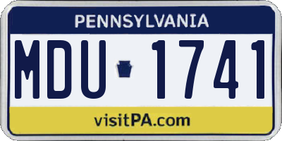 PA license plate MDU1741
