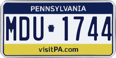 PA license plate MDU1744
