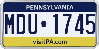 PA license plate MDU1745