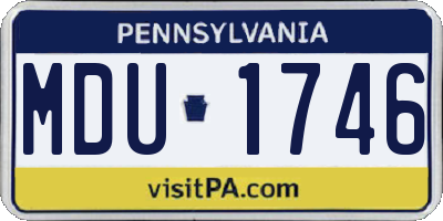 PA license plate MDU1746