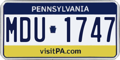 PA license plate MDU1747