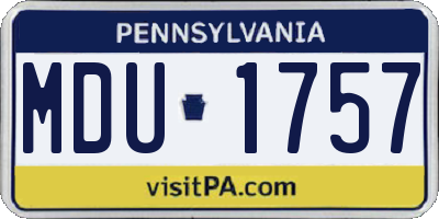 PA license plate MDU1757