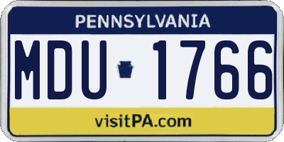 PA license plate MDU1766