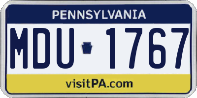 PA license plate MDU1767