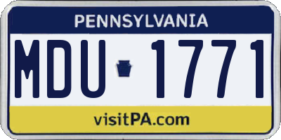 PA license plate MDU1771