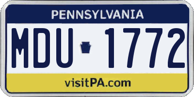 PA license plate MDU1772