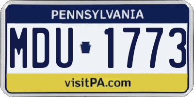 PA license plate MDU1773