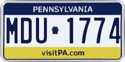 PA license plate MDU1774