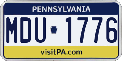 PA license plate MDU1776