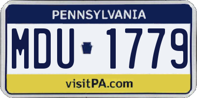 PA license plate MDU1779