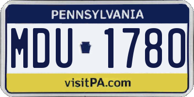 PA license plate MDU1780