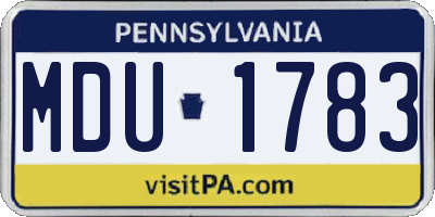 PA license plate MDU1783