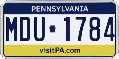 PA license plate MDU1784