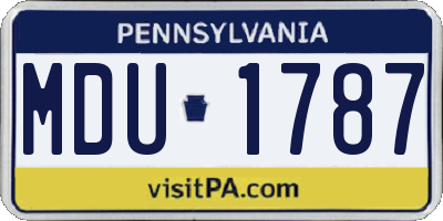 PA license plate MDU1787
