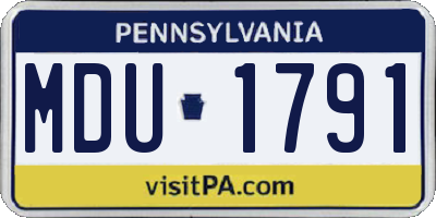 PA license plate MDU1791