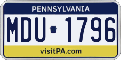 PA license plate MDU1796