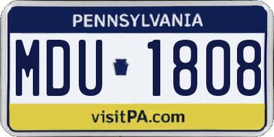 PA license plate MDU1808