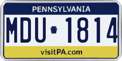 PA license plate MDU1814
