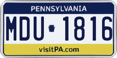PA license plate MDU1816