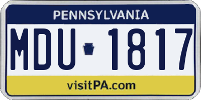 PA license plate MDU1817