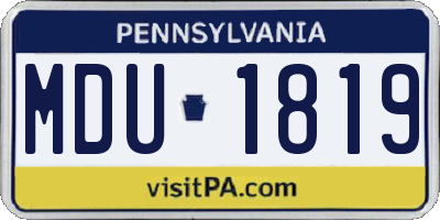 PA license plate MDU1819