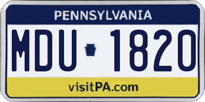 PA license plate MDU1820