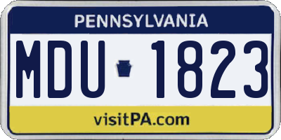 PA license plate MDU1823