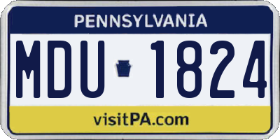 PA license plate MDU1824